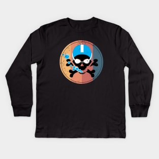 Retro Swimming Skull 1 Kids Long Sleeve T-Shirt